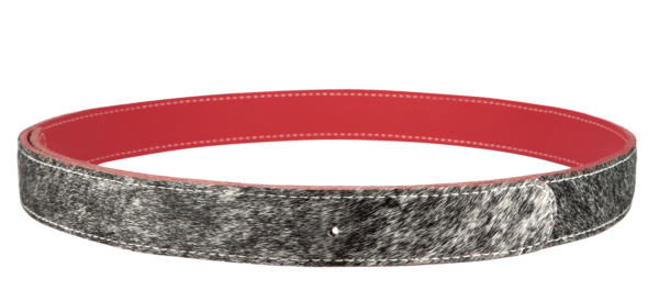 Kalahari Black Cowhide with Romantic Red leather inner Only (for Belts)